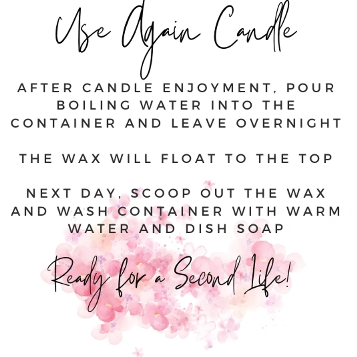 Instructions for reusing candle containers